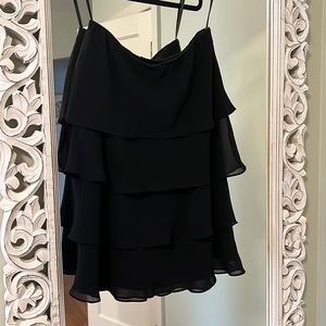Black stretchy waist tiered sheer skirt